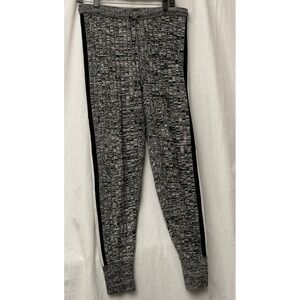 W by Worth Woman's Black & White Knit Drawstring Jogger/Lounge Pants - SZ S